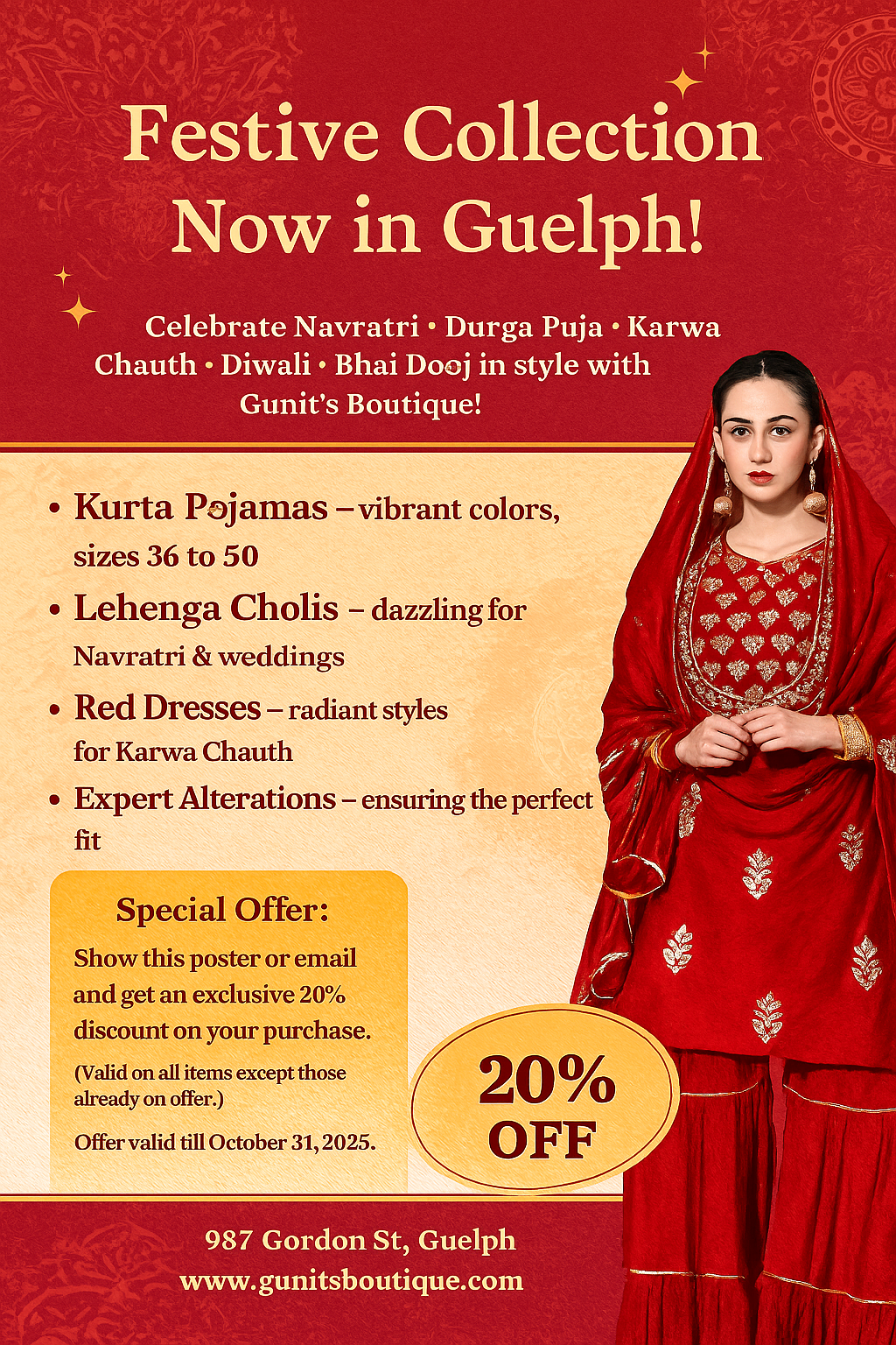 Festive Sarees, Blouses & Fusion Wear in Guelph – Celebrate Diwali & Karwa Chauth in Style