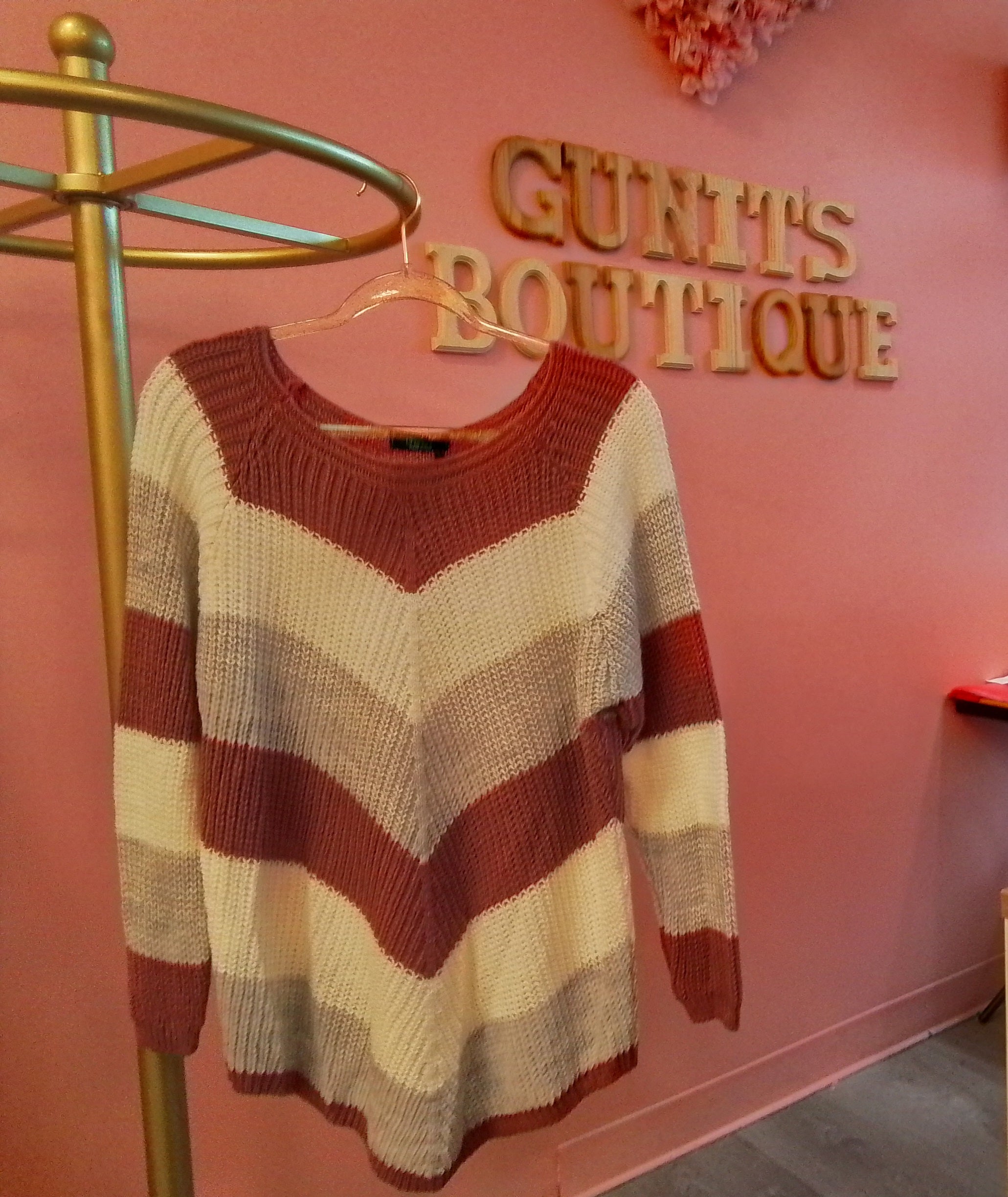 Sweater With V Shape Stripe