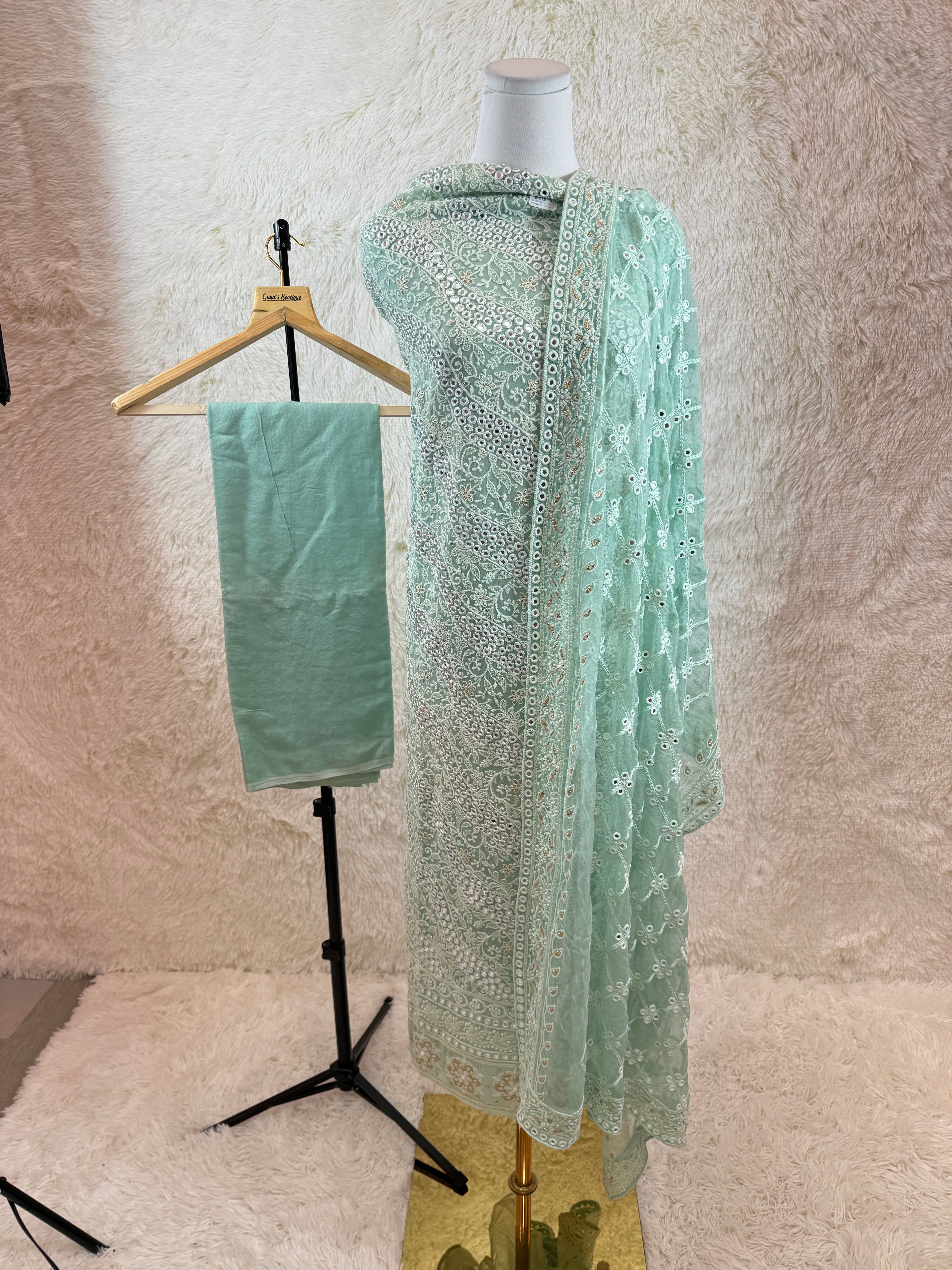 Mint Green Unstitched Dress