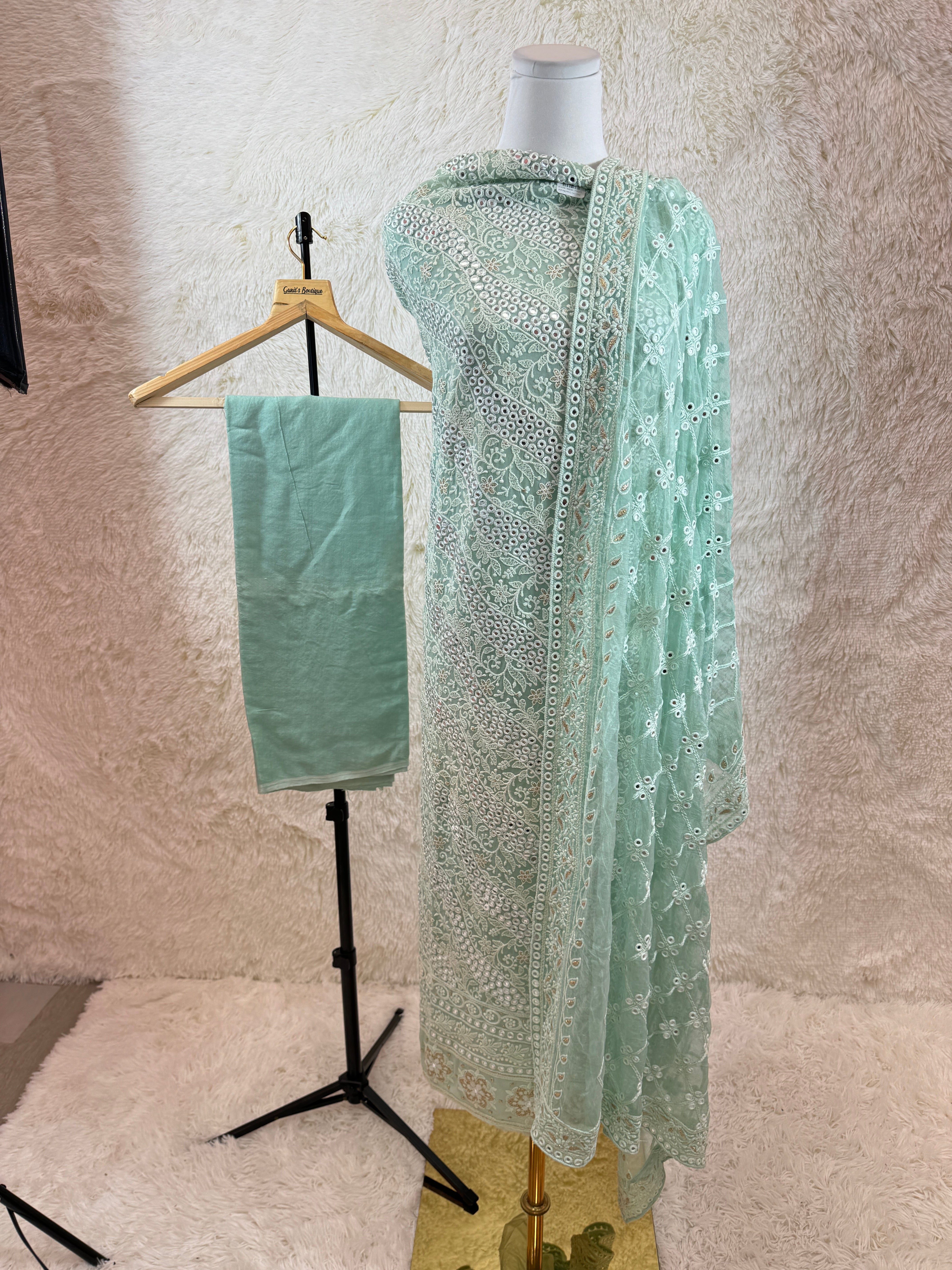 Mint Green Unstitched Dress