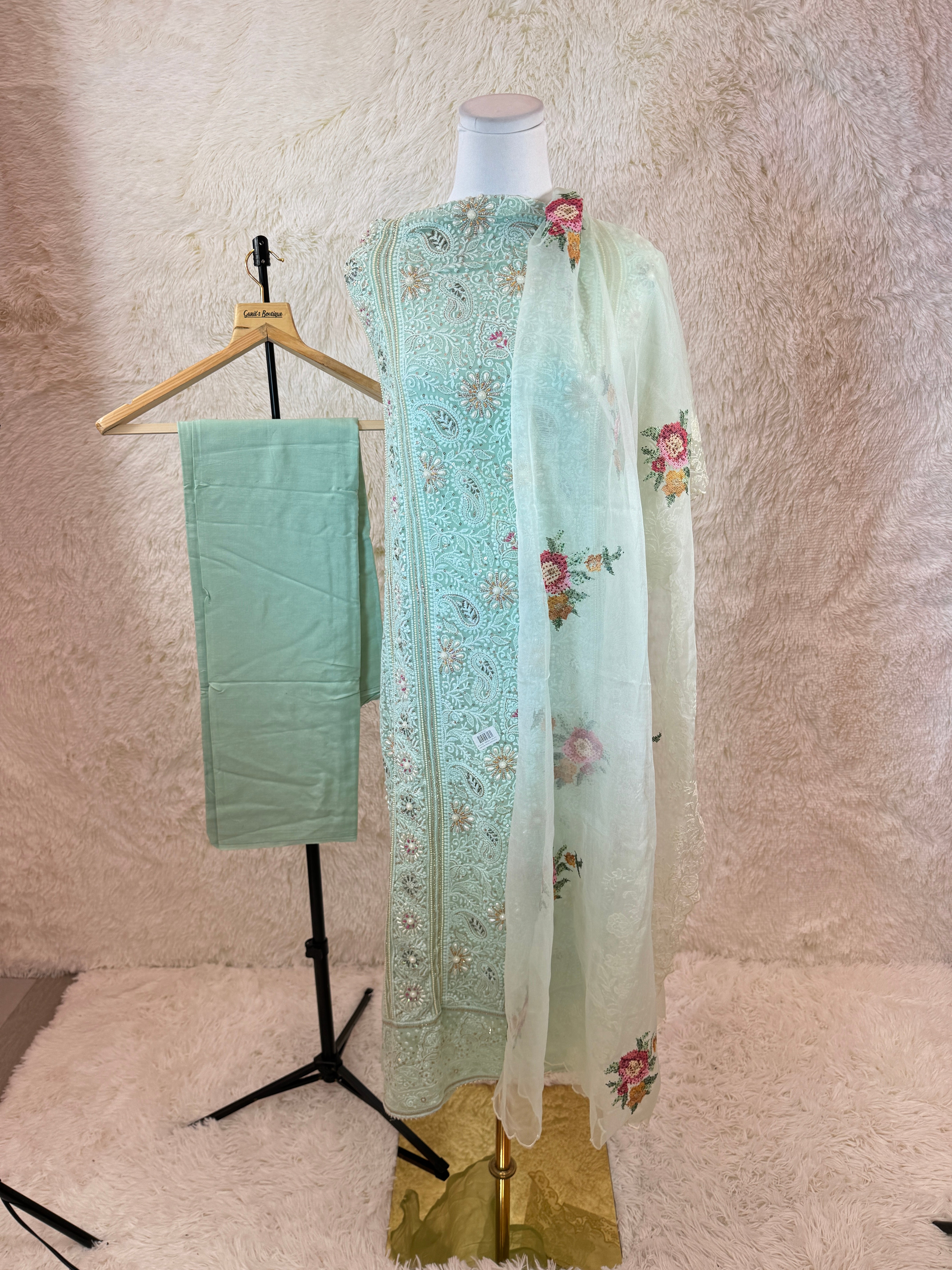 Mint Green Unstitched Dress
