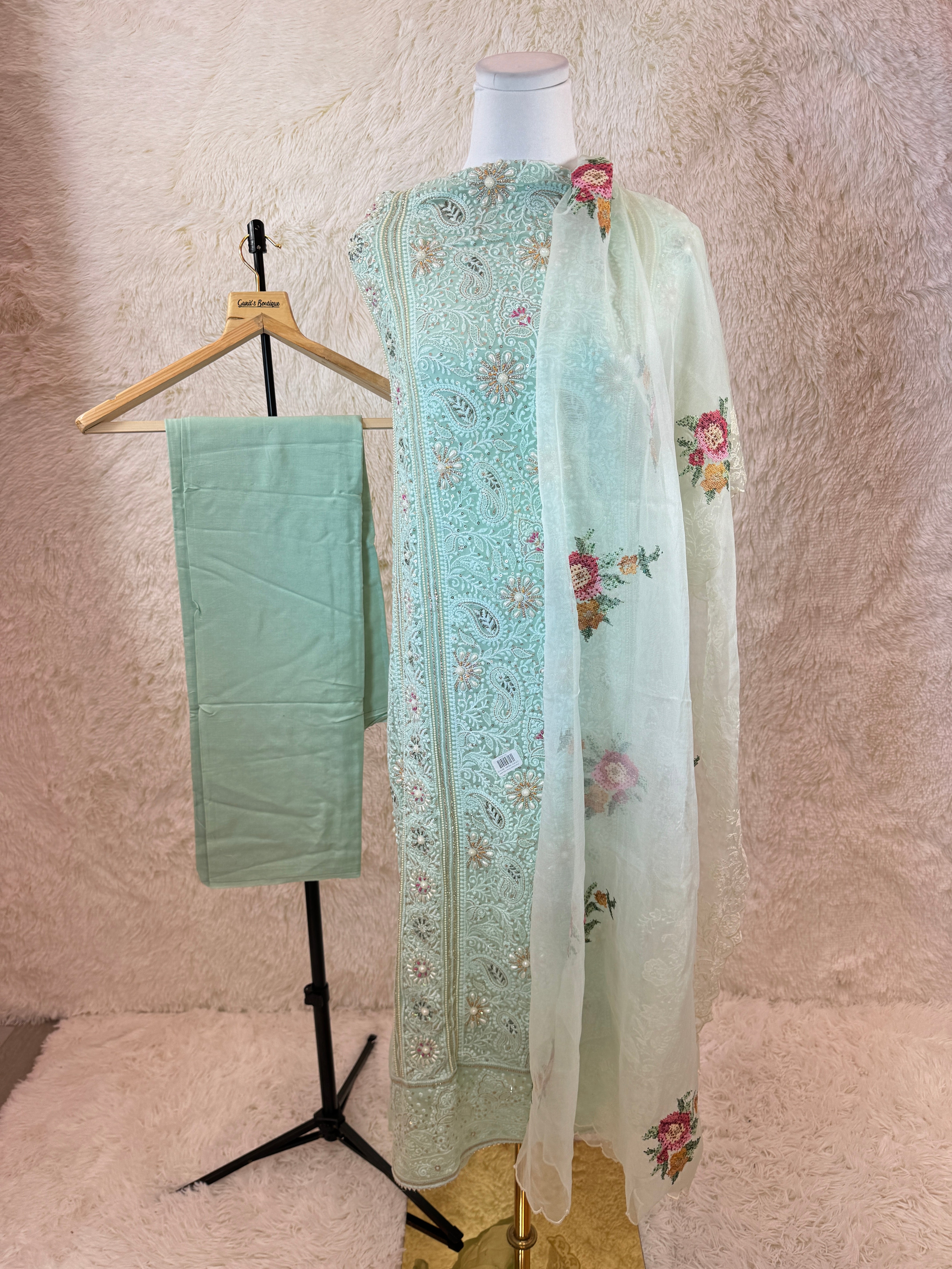 Mint Green Unstitched Dress