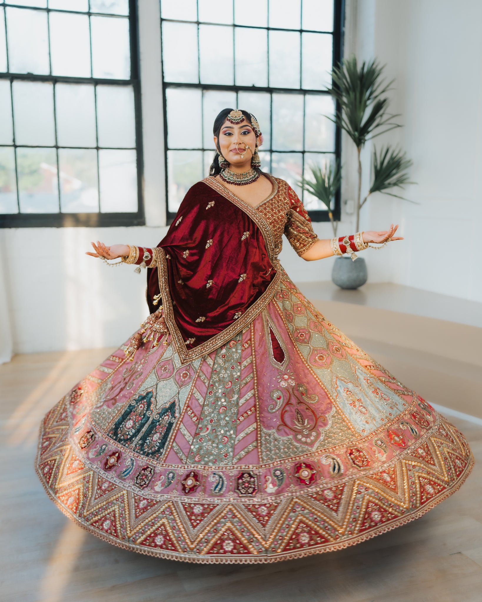 Mehroon Lehenga Blouse set