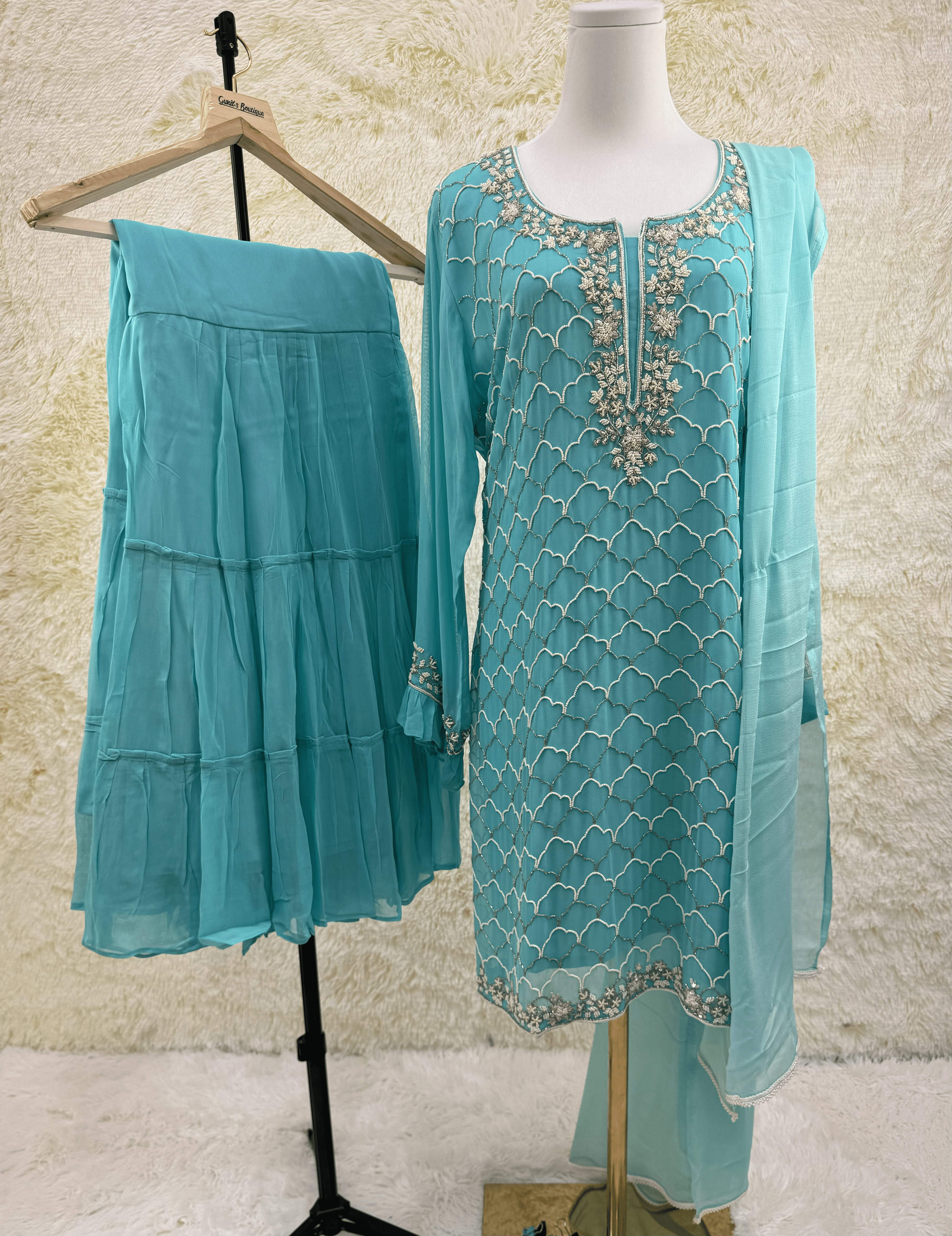 Blue Gharara Suit