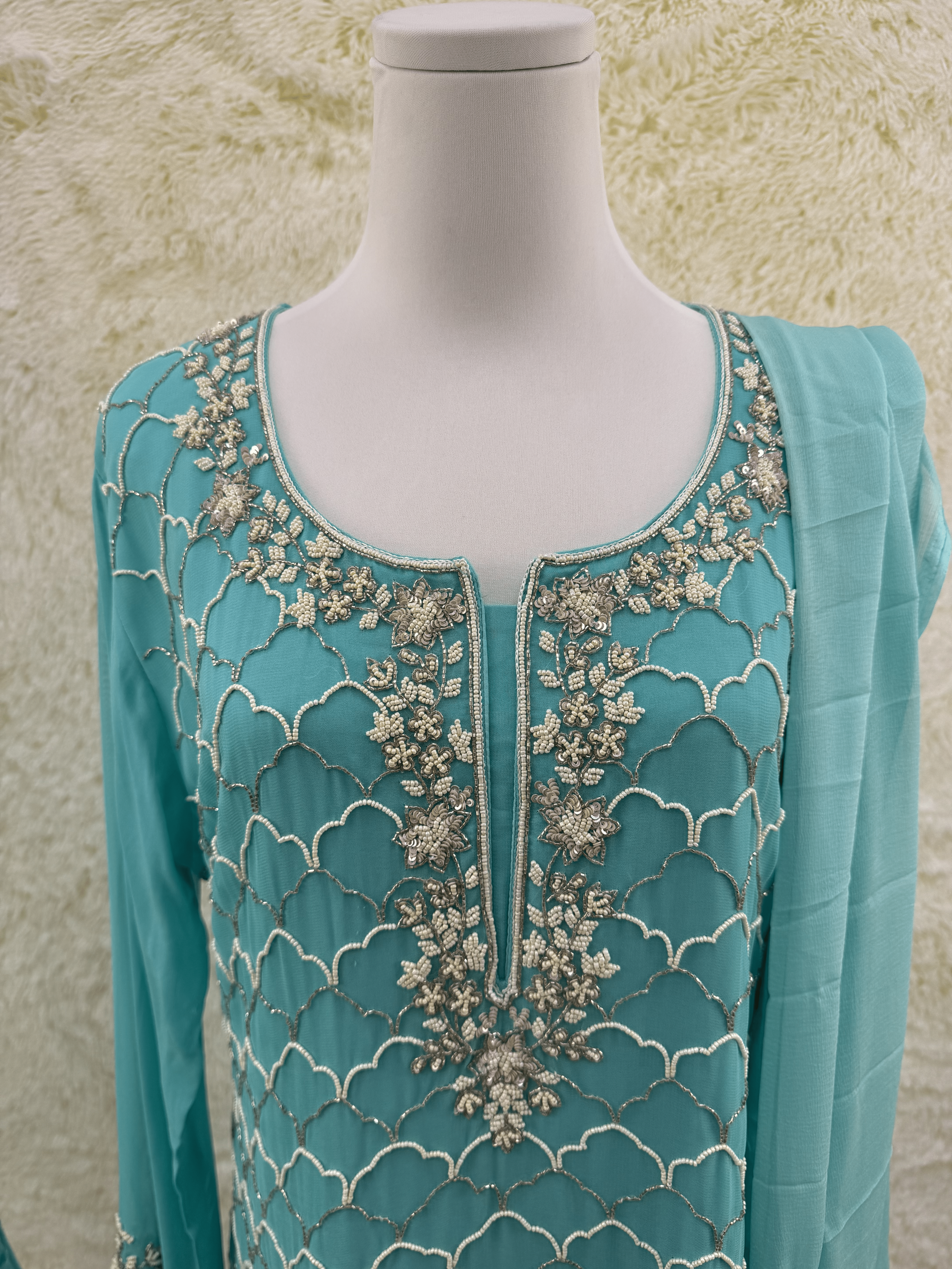 Blue Gharara Suit