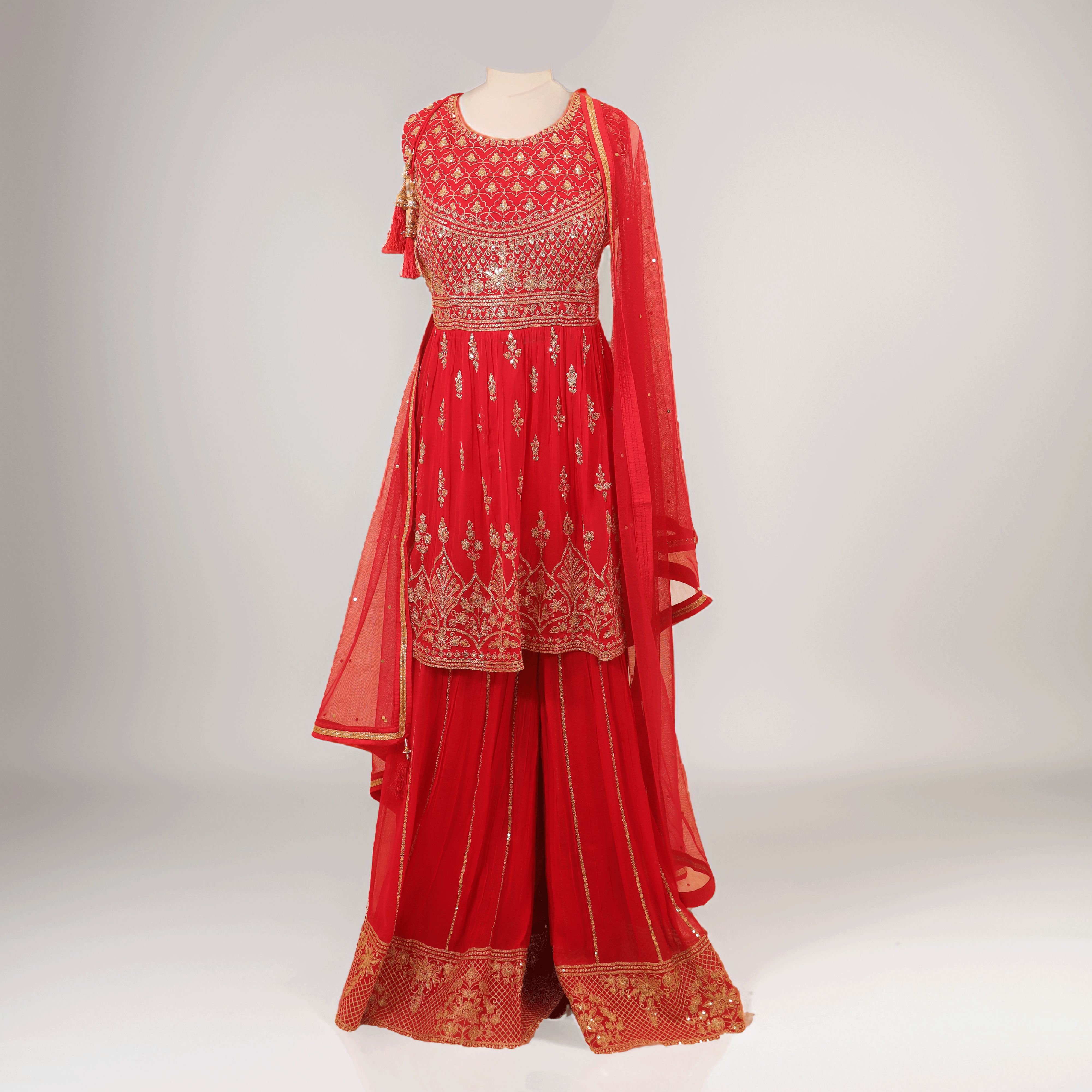 Fuchsia Red Sharara Suit
