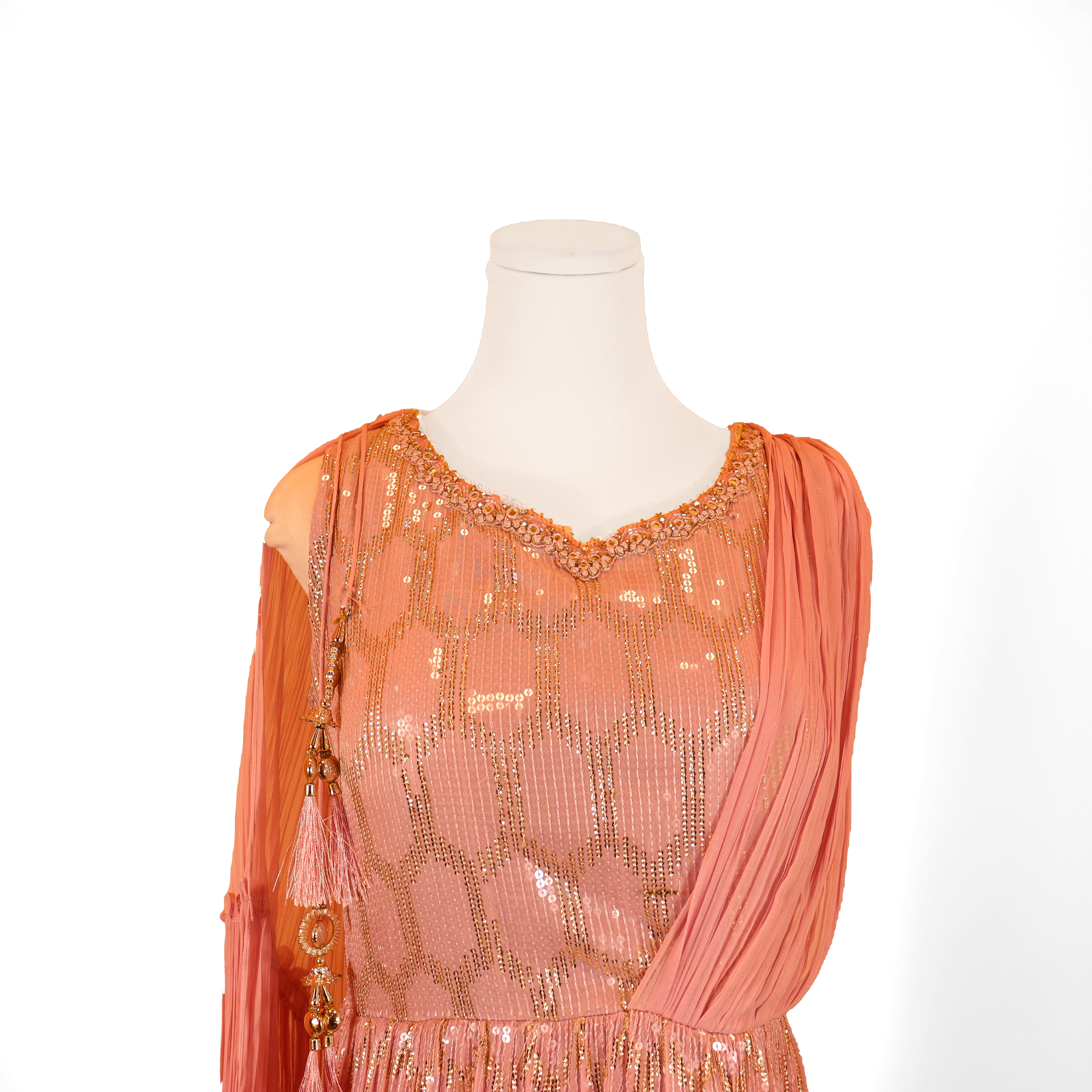 Pink Anarkali with intricate handwork