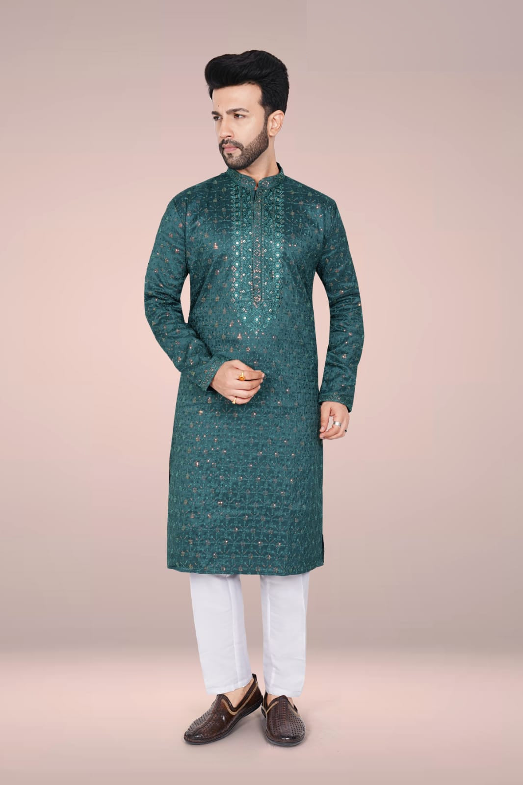Dark Teal Kurta Pajama