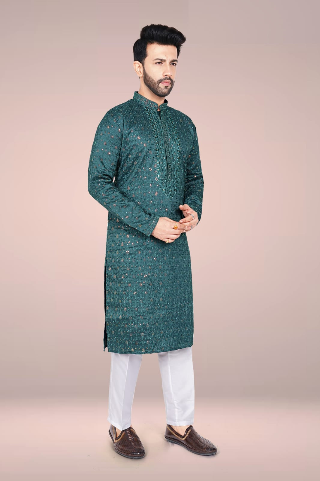 Dark Teal Kurta Pajama